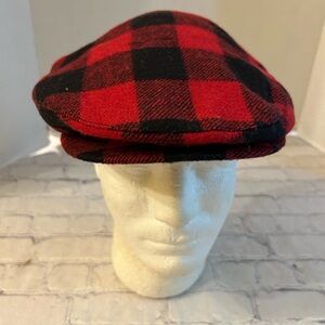 PARIS ACCESSOIRES WOOL & ACRYLIC BLEND BUFFALO PLAID MENS CAP SIZE M/57